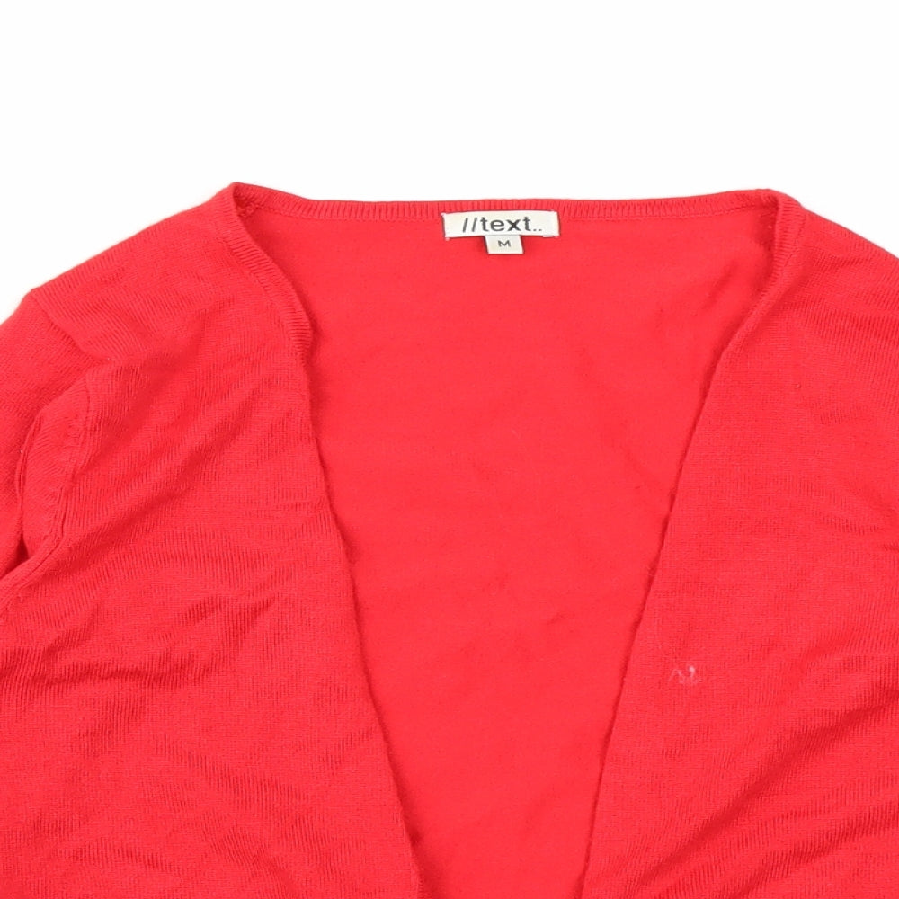 //text Womens Red   Cardigan Jumper Size M