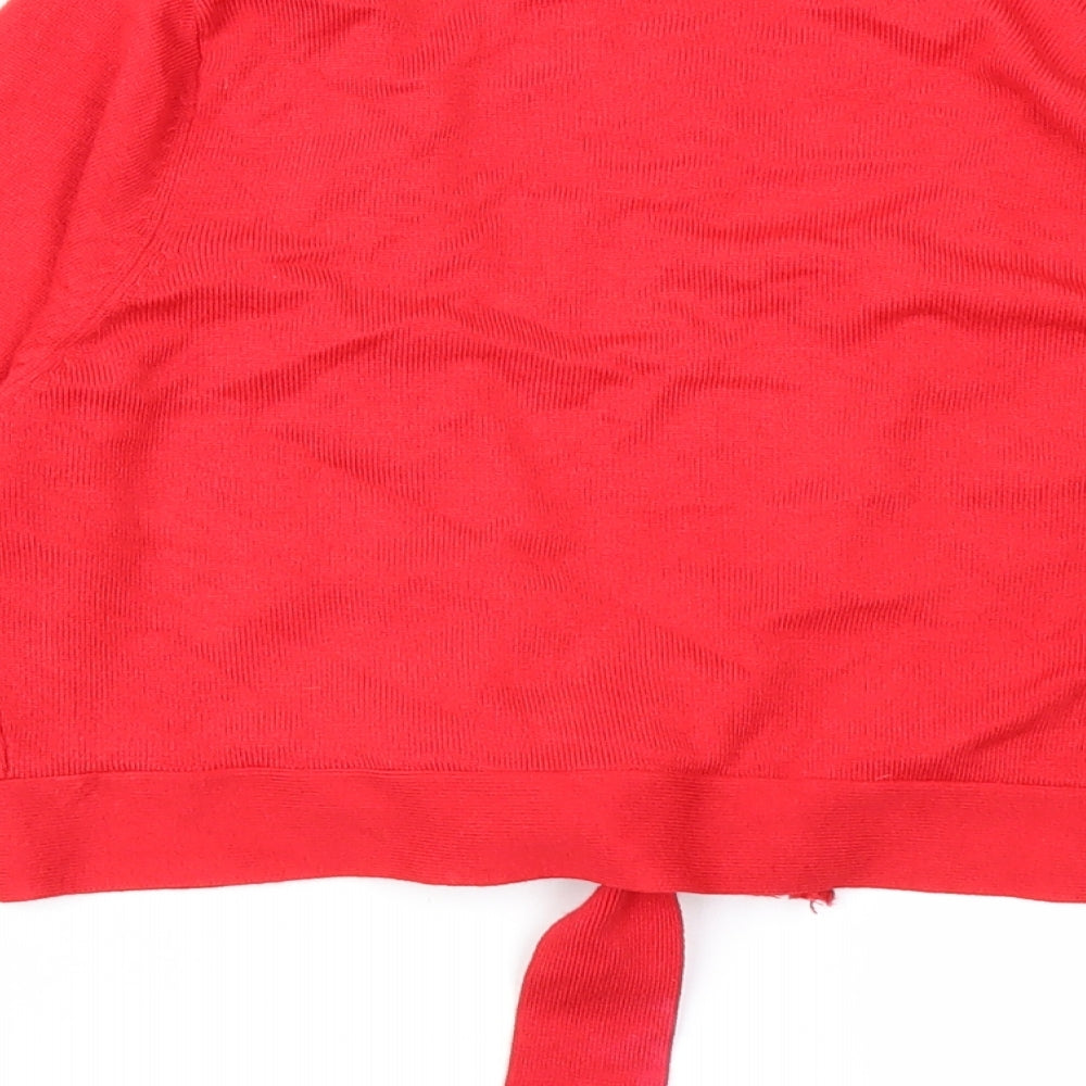 //text Womens Red   Cardigan Jumper Size M