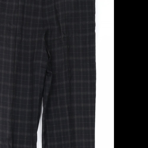 Marks & Spencer Womens Black Check  Trousers  Size 16 L20 in