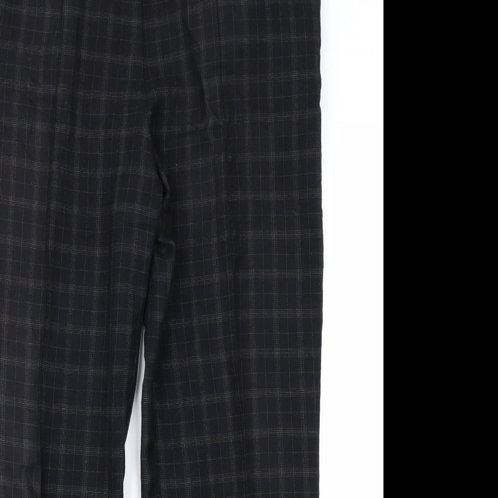 Marks & Spencer Womens Black Check  Trousers  Size 16 L20 in