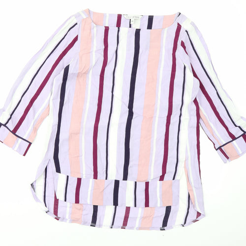 NEXT Womens Purple Striped  Basic Blouse Size 6