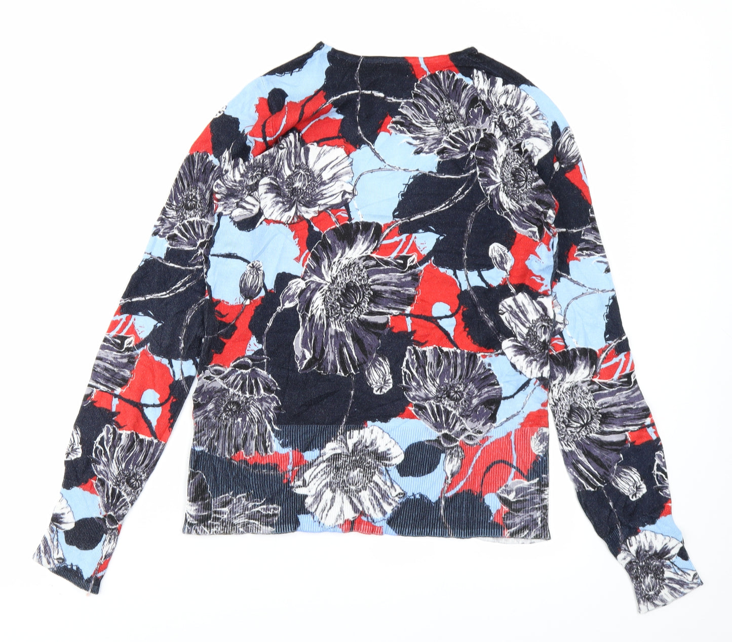 Linea Womens Blue Floral  Pullover Jumper Size 10