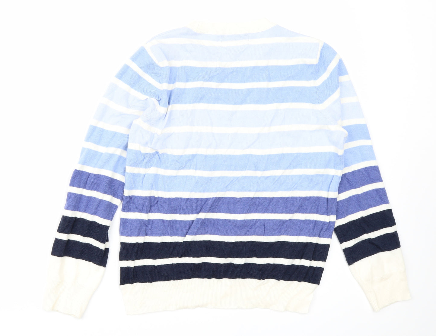 M&S Collection Womens Blue Striped  Pullover Jumper Size 12