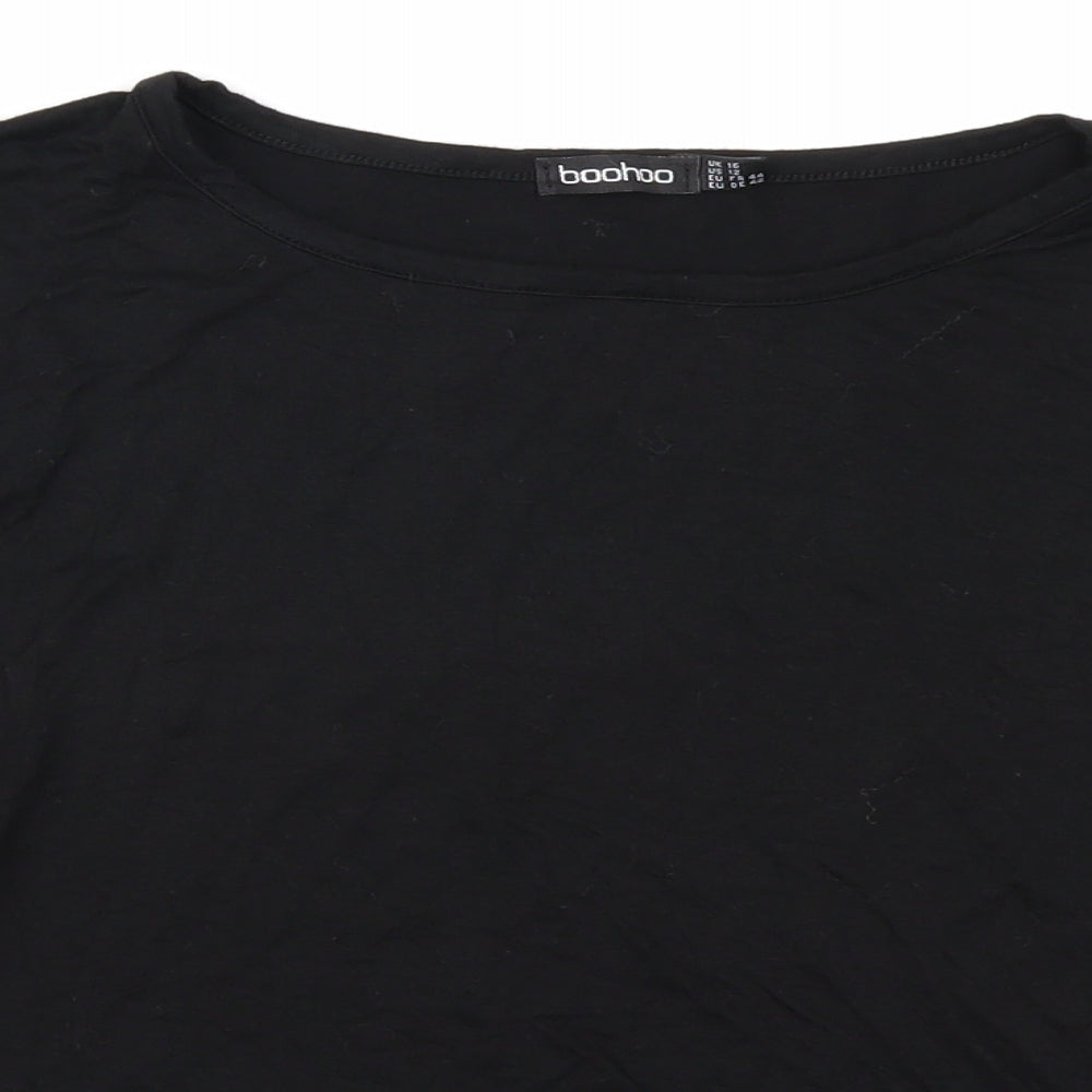 Boohoo Womens Black   Cropped T-Shirt Size 16