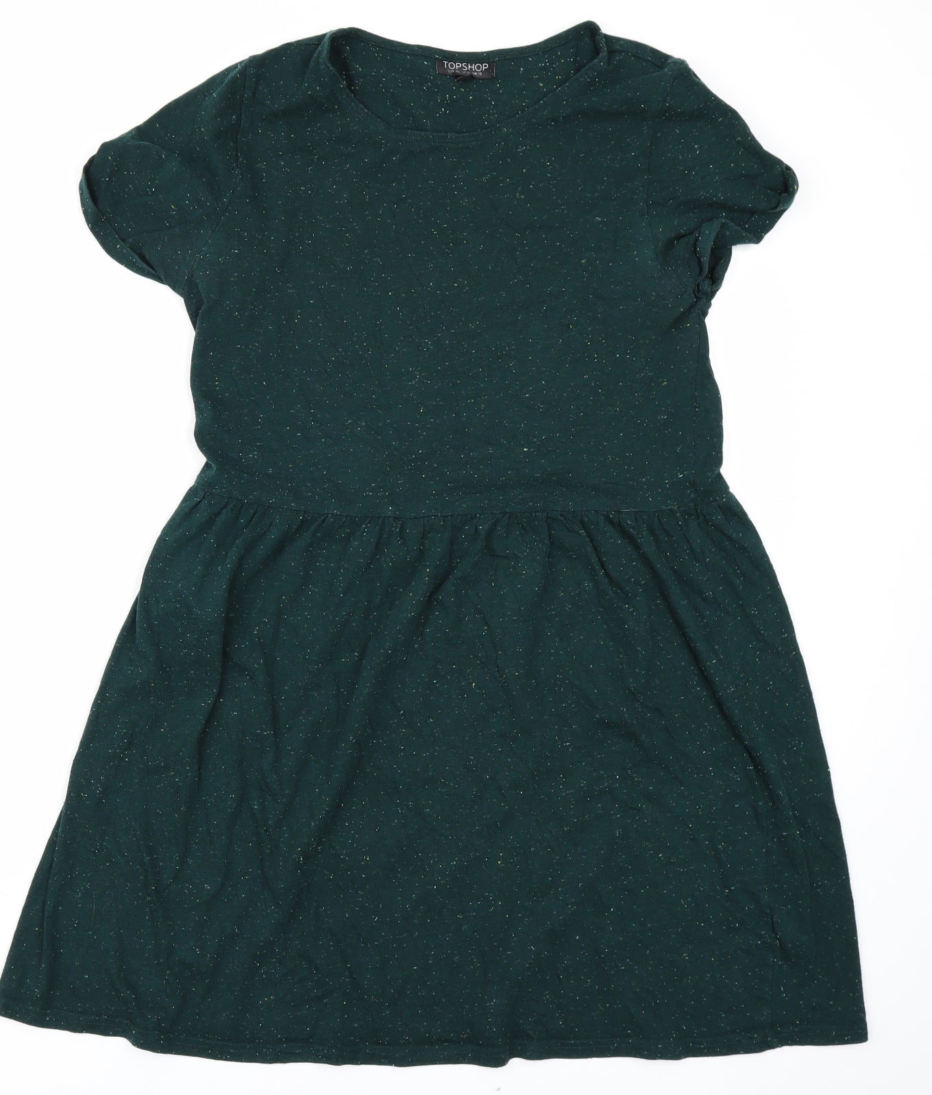 Topshop Womens Green   Skater Dress  Size 12