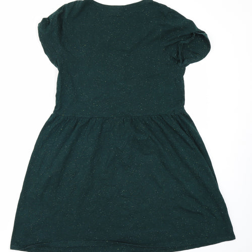 Topshop Womens Green   Skater Dress  Size 12