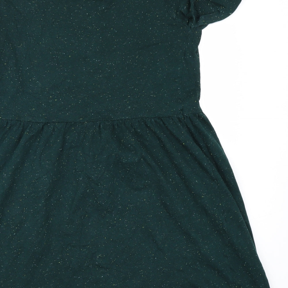 Topshop Womens Green   Skater Dress  Size 12
