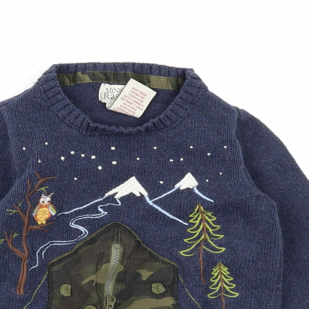 Ministry of Rascals Boys Blue   Pullover Jumper Size 2-3 Years