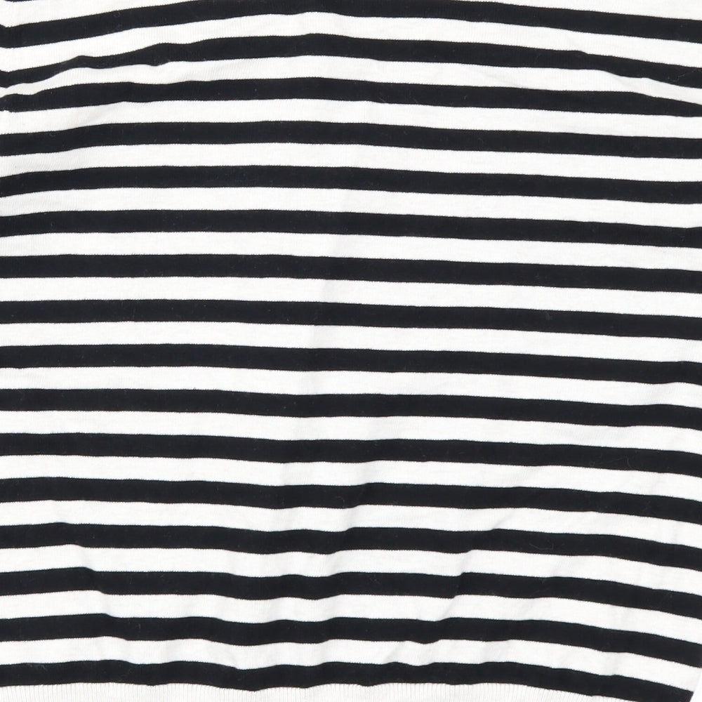 H&M Womens Black Striped  Cardigan Jumper Size M