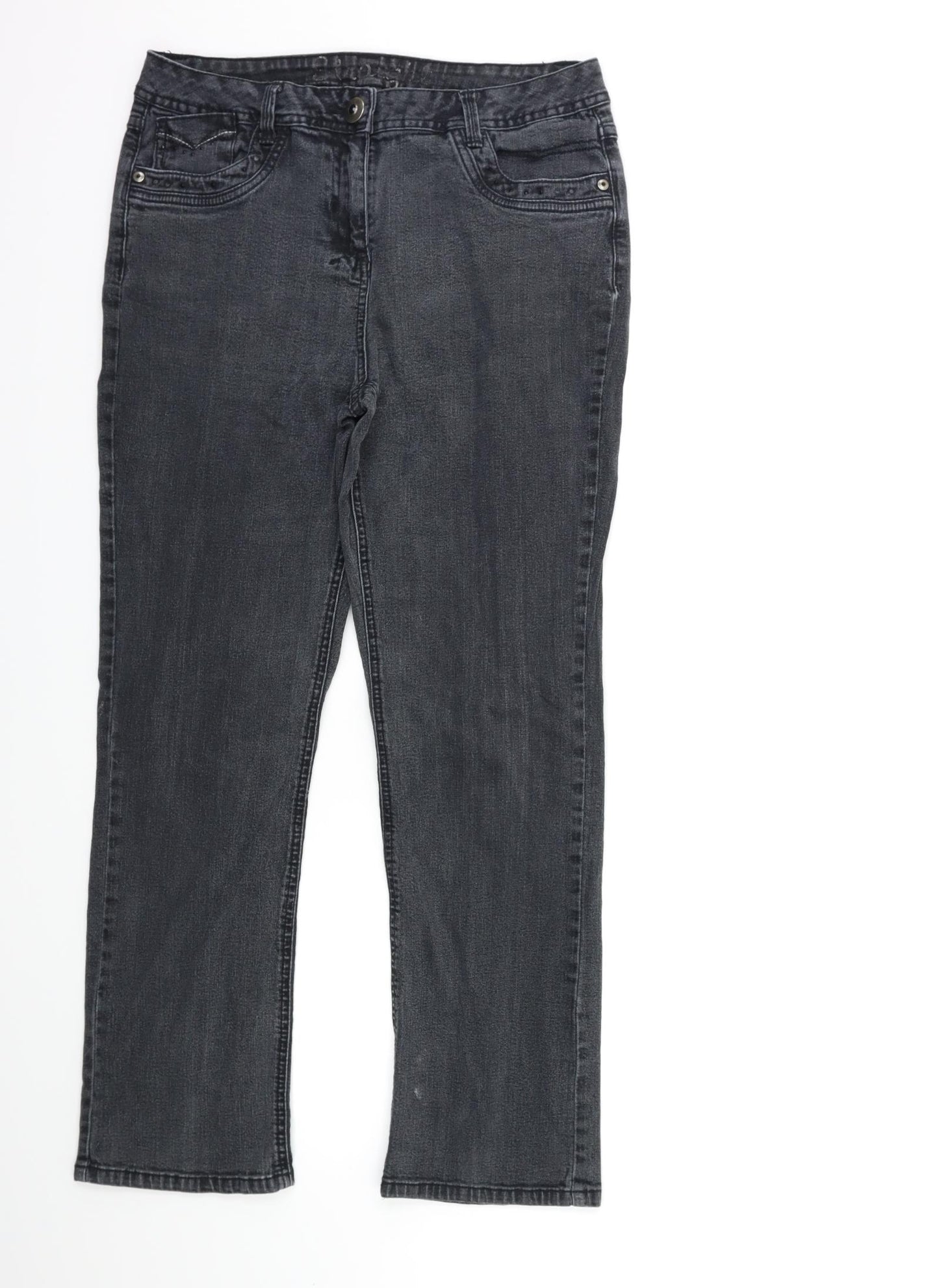 Preworn Womens Grey  Denim Tapered Jeans Size 30 in L27 in