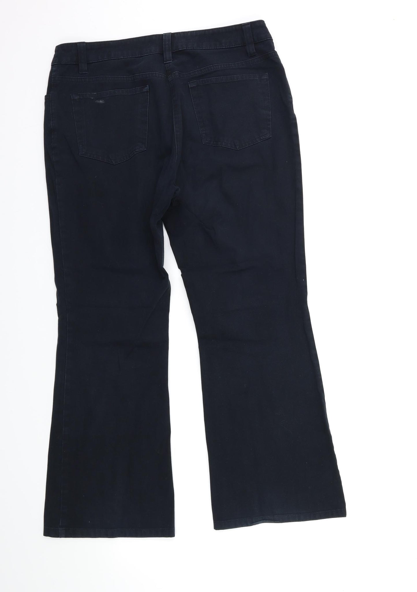 Marks and Spencer Womens Black  Denim Flared Jeans Size 14 L26 in