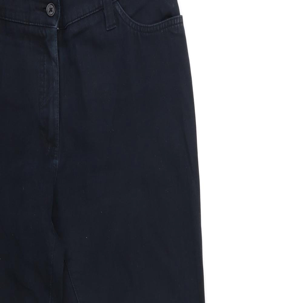 Marks and Spencer Womens Black  Denim Flared Jeans Size 14 L26 in