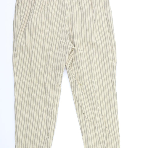 Marks and Spencer Womens Beige Striped  Trousers  Size 30 in L28 in