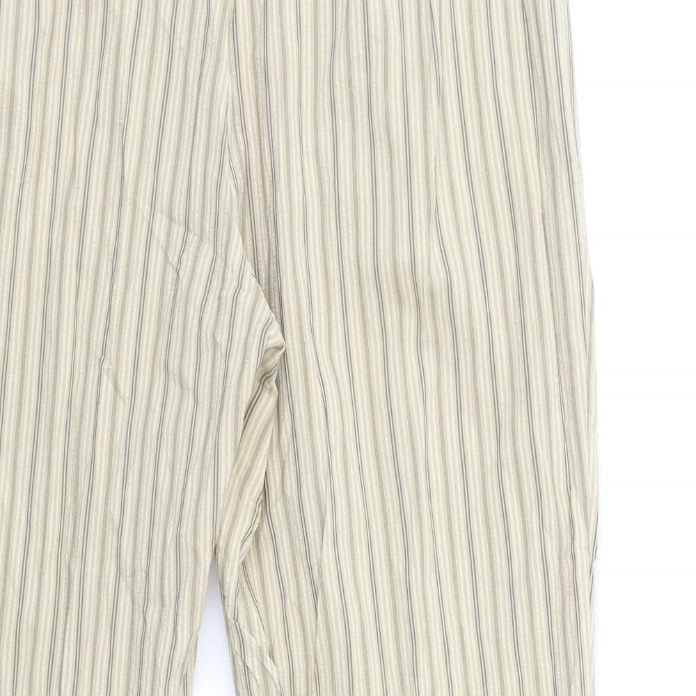 Marks and Spencer Womens Beige Striped  Trousers  Size 30 in L28 in