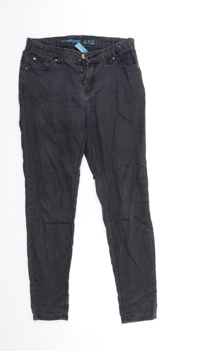 Denim & Co. Womens Grey Denim Skinny Jeans Size 8 L28 in