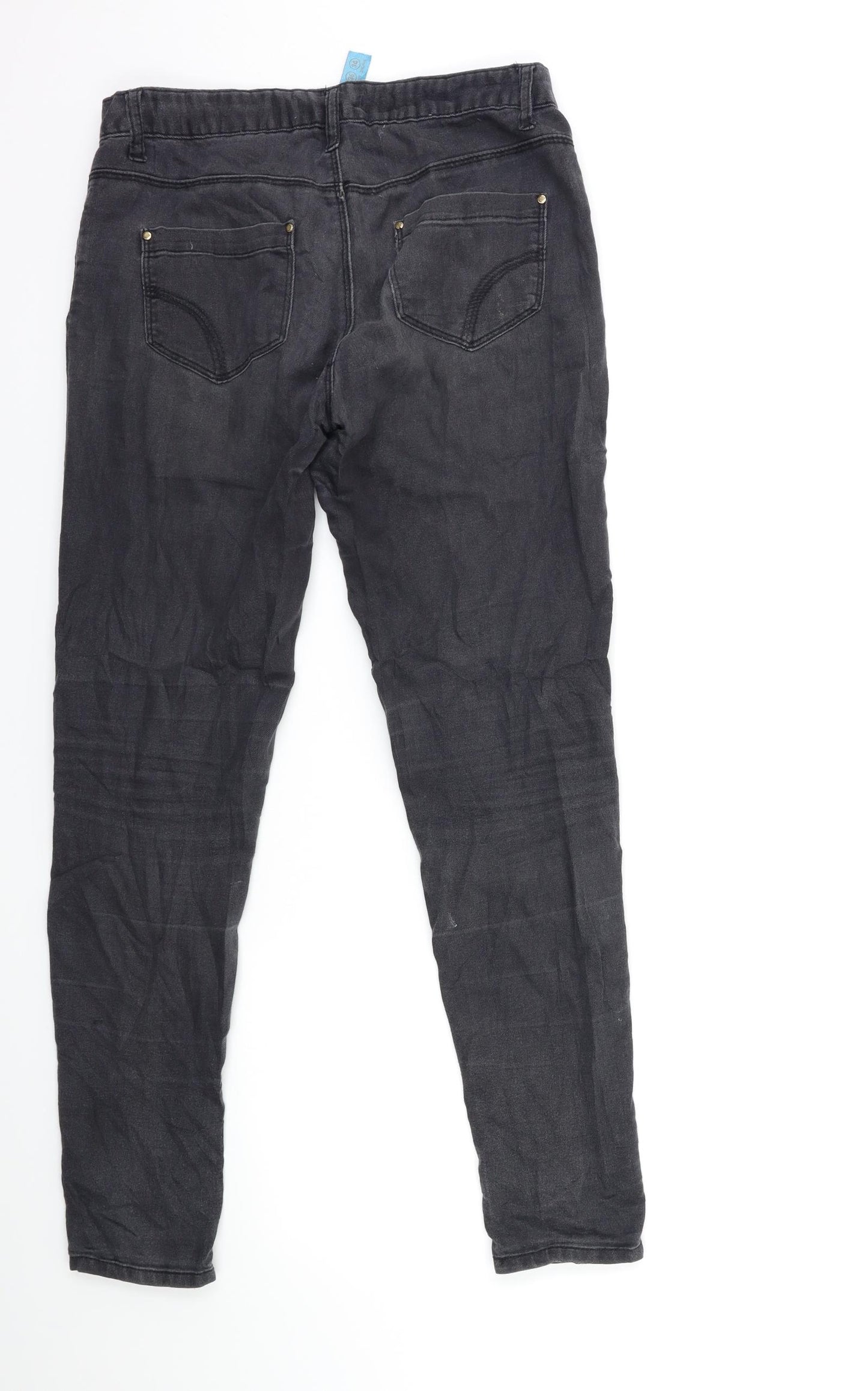 Denim & Co. Womens Grey  Denim Skinny Jeans Size 8 L28 in