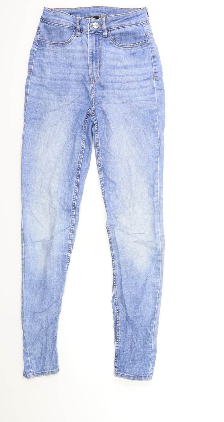 H&M Womens Blue Denim Skinny Jeans Size 8 L30 in