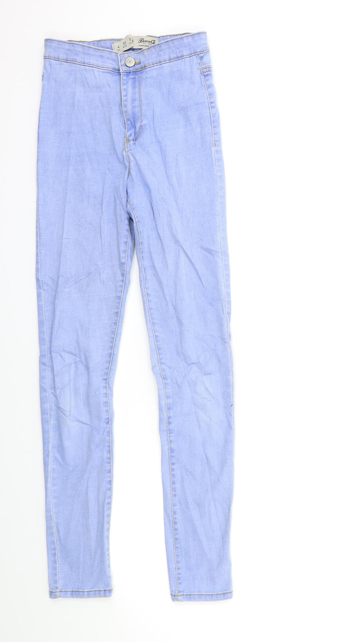 Denim & Co. Womens Blue Denim Skinny Jeans Size 4 L28 in