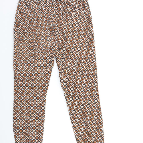 H&M Womens Brown Geometric  Trousers  Size 28 in L26 in