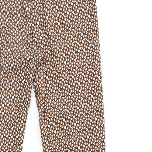 H&M Womens Brown Geometric  Trousers  Size 28 in L26 in