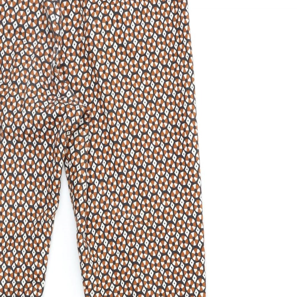 H&M Womens Brown Geometric  Trousers  Size 28 in L26 in