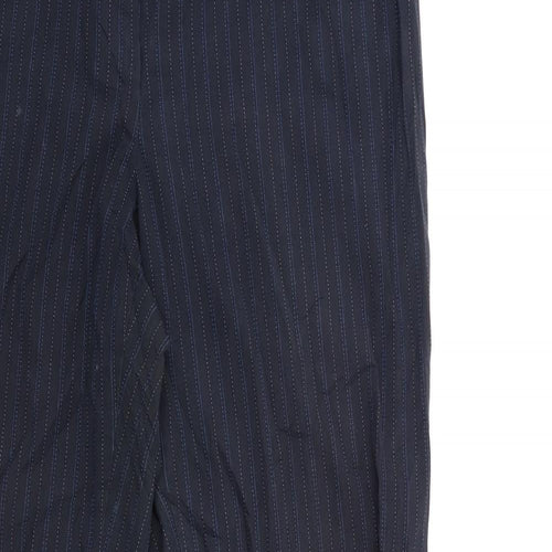 Marks and Spencer Womens Blue Striped  Trousers  Size 14 L31 in