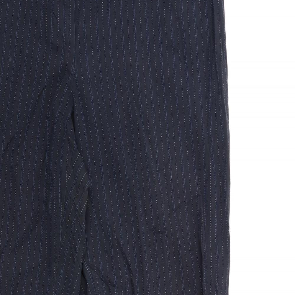 Marks and Spencer Womens Blue Striped  Trousers  Size 14 L31 in