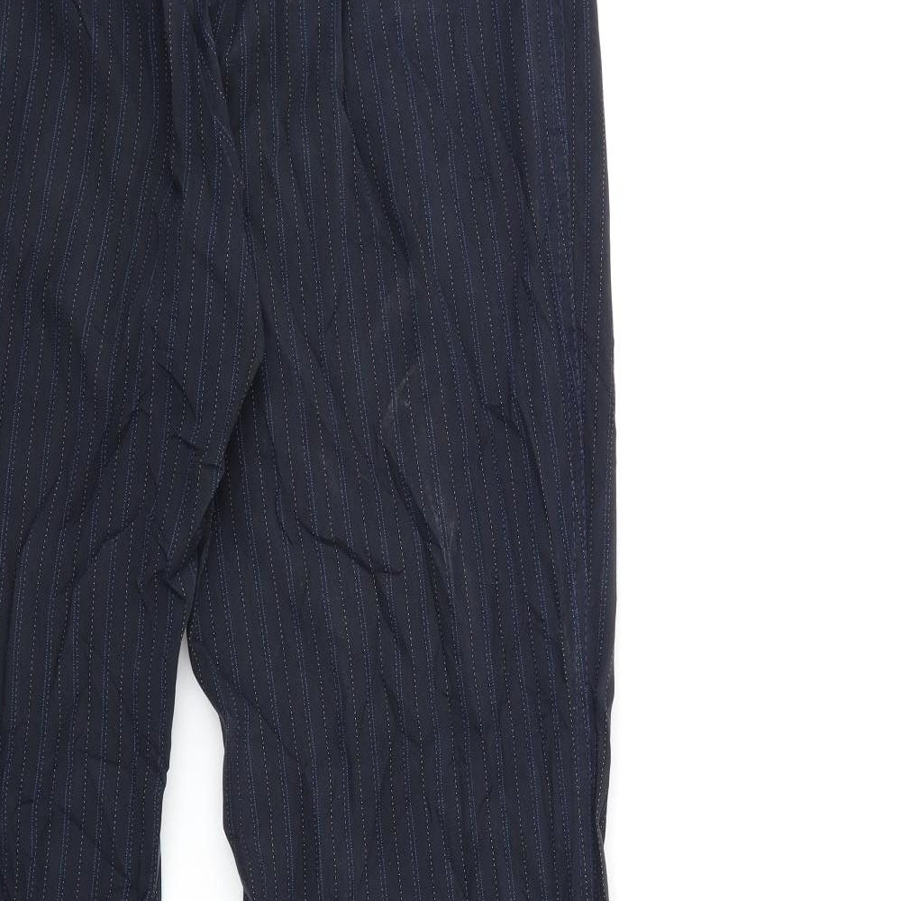 Marks and Spencer Womens Blue Striped  Trousers  Size 14 L31 in