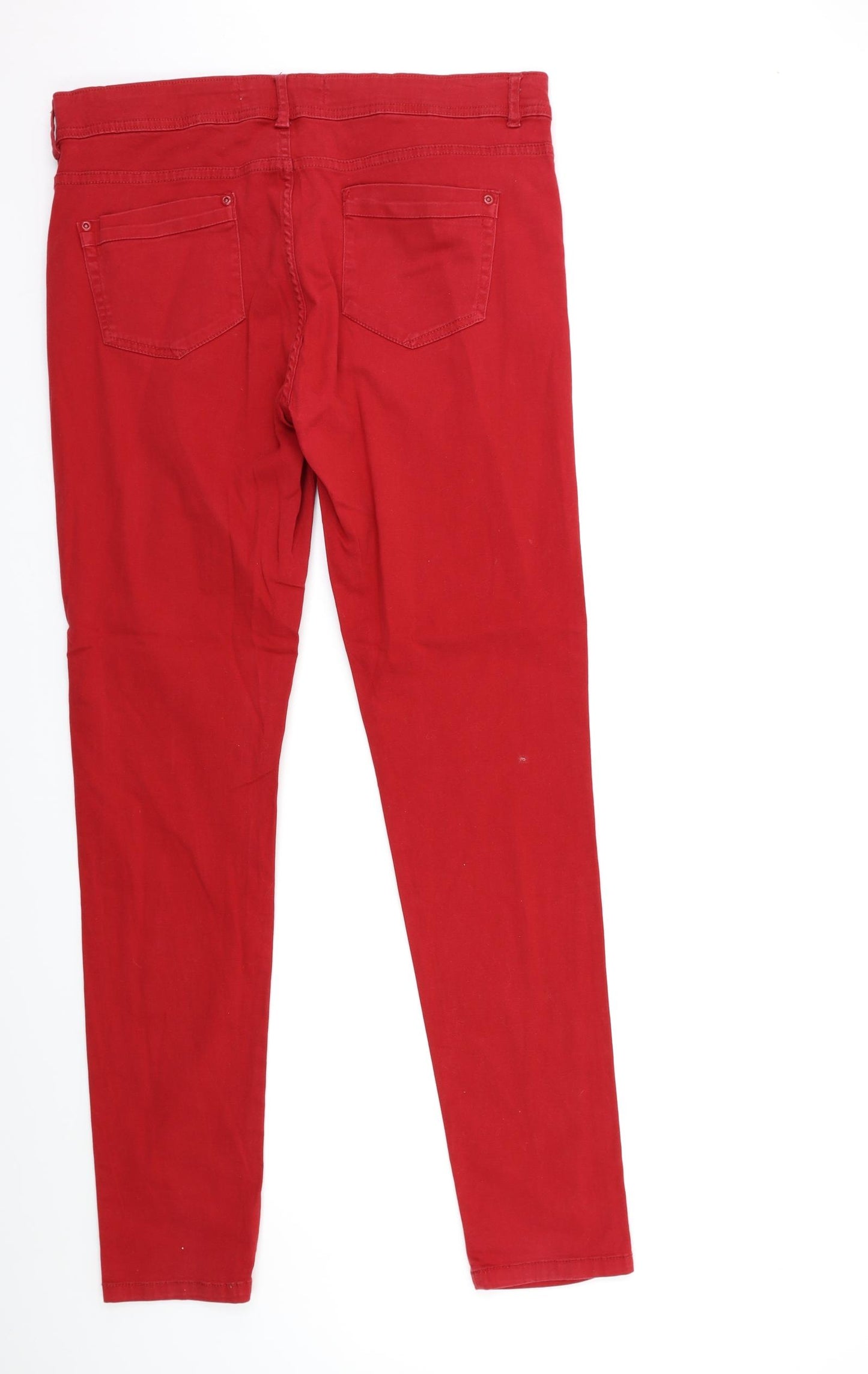 yesyes Womens Red  Denim Skinny Jeans Size 16 L31 in
