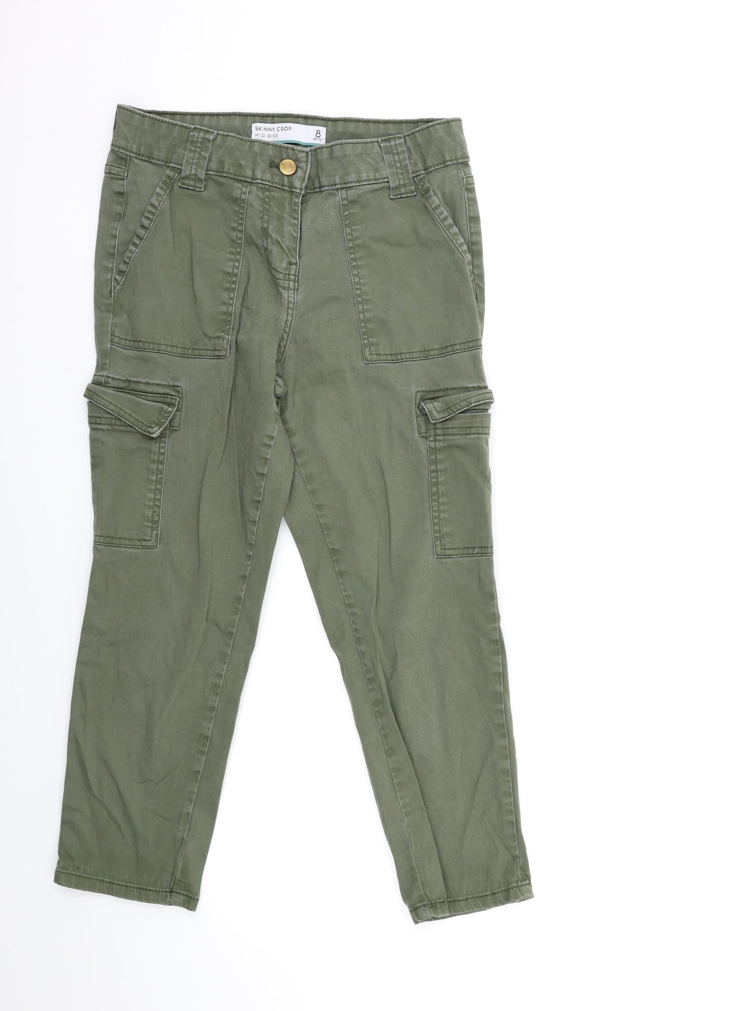 NEXT Womens Green   Cropped Trousers Size 8 L22 in