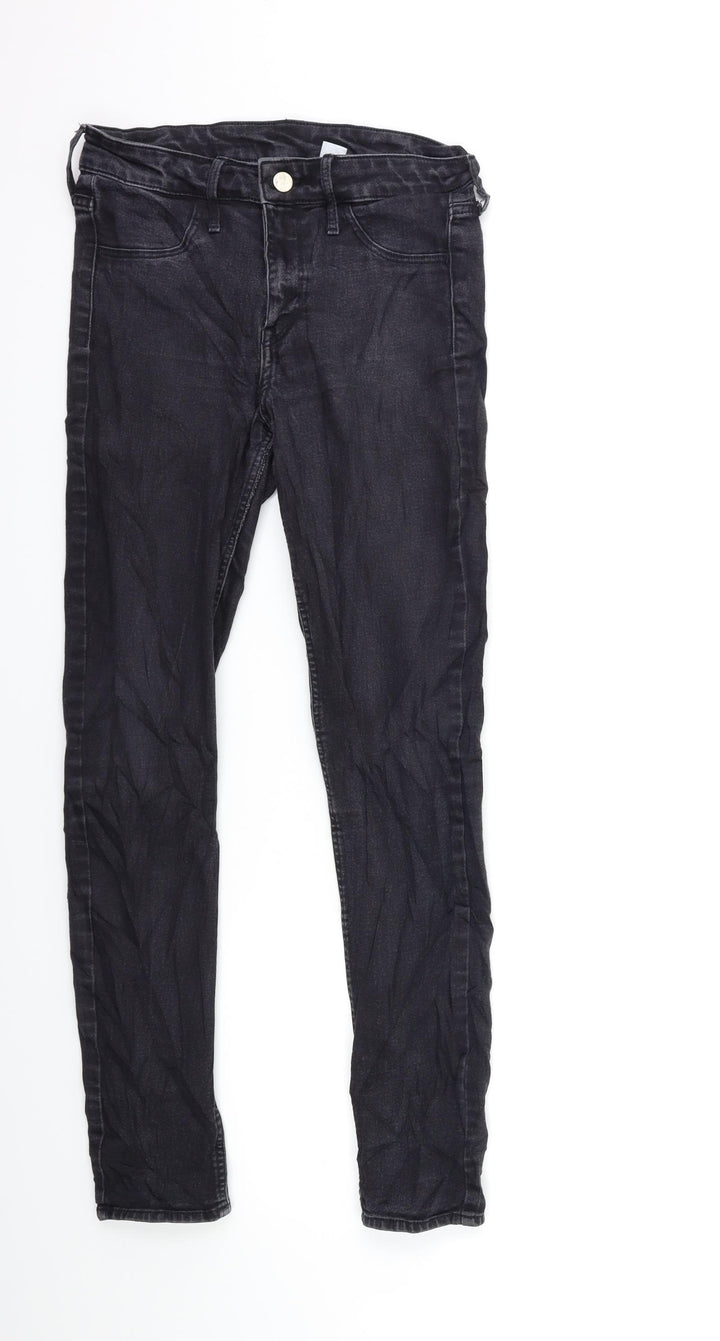 H&M Womens Black  Denim Skinny Jeans Size 28 in L28 in