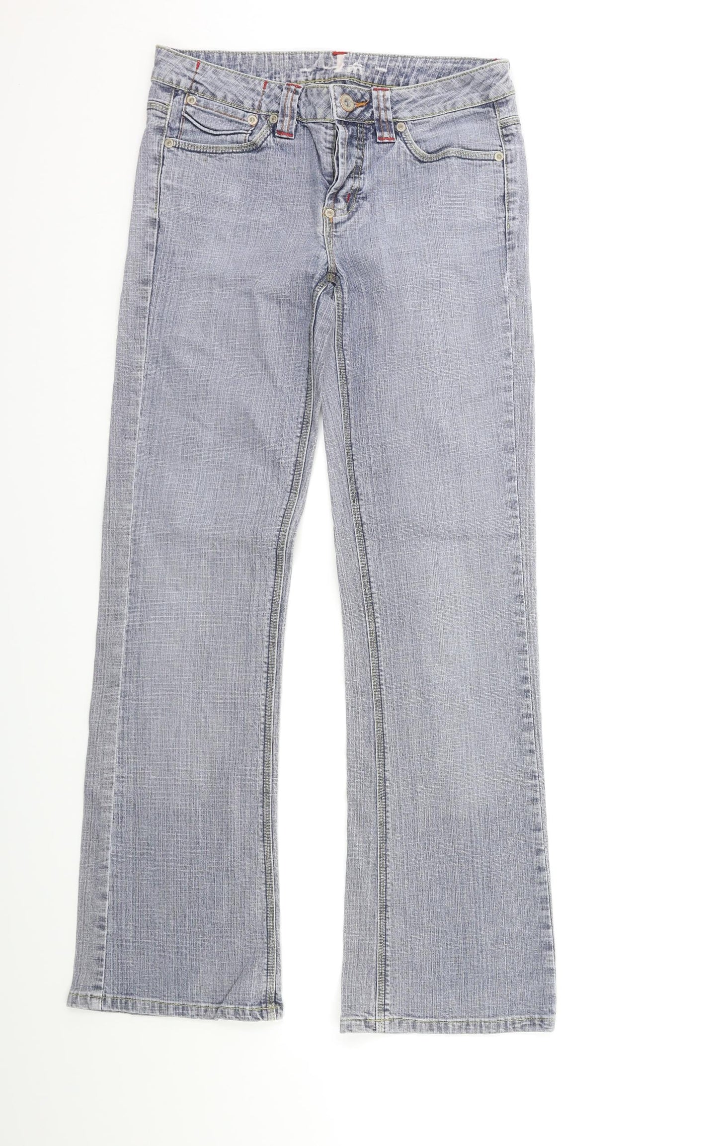 Preworn Womens Grey  Denim Flared Jeans Size 10 L29 in