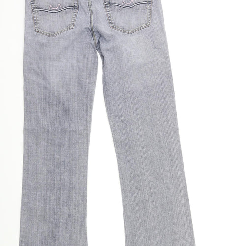 Preworn Womens Grey  Denim Flared Jeans Size 10 L29 in
