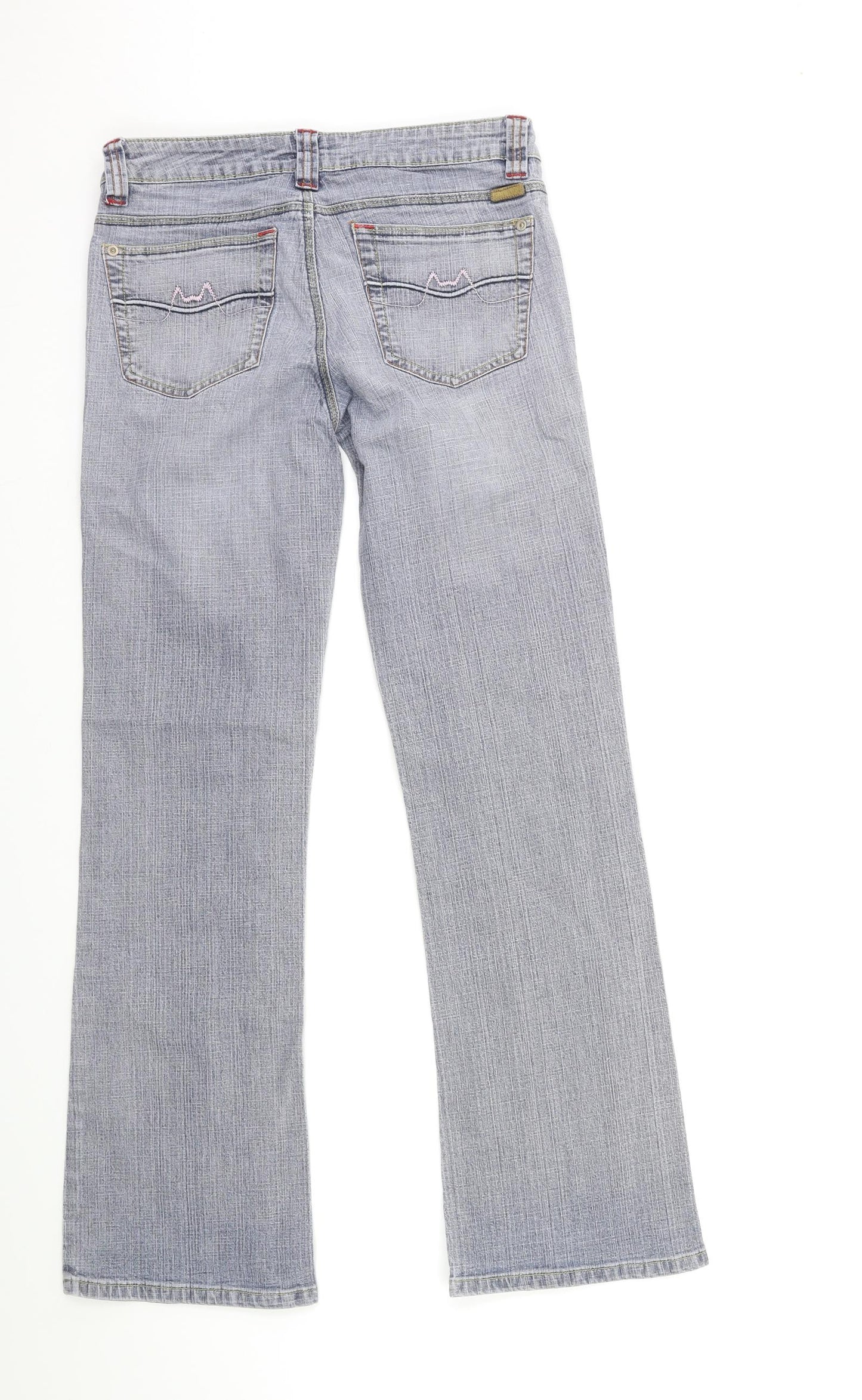Preworn Womens Grey  Denim Flared Jeans Size 10 L29 in