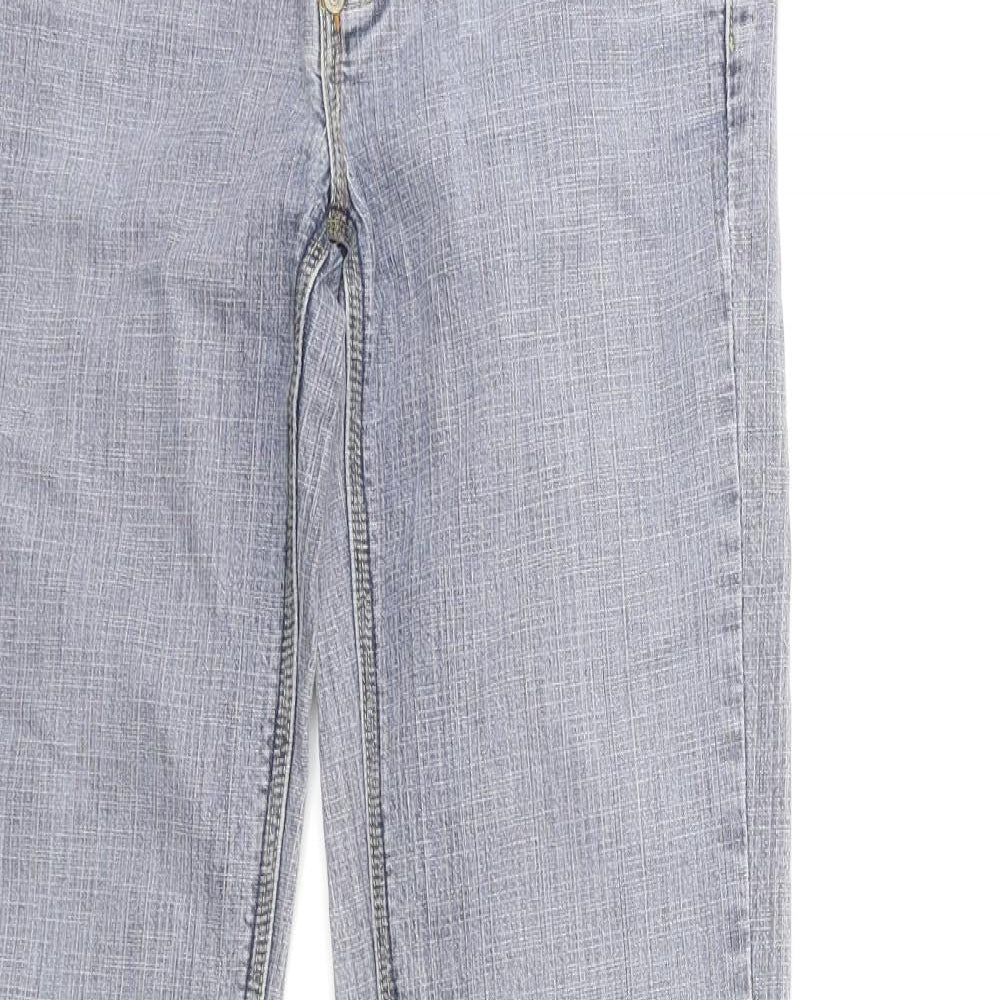 Preworn Womens Grey  Denim Flared Jeans Size 10 L29 in