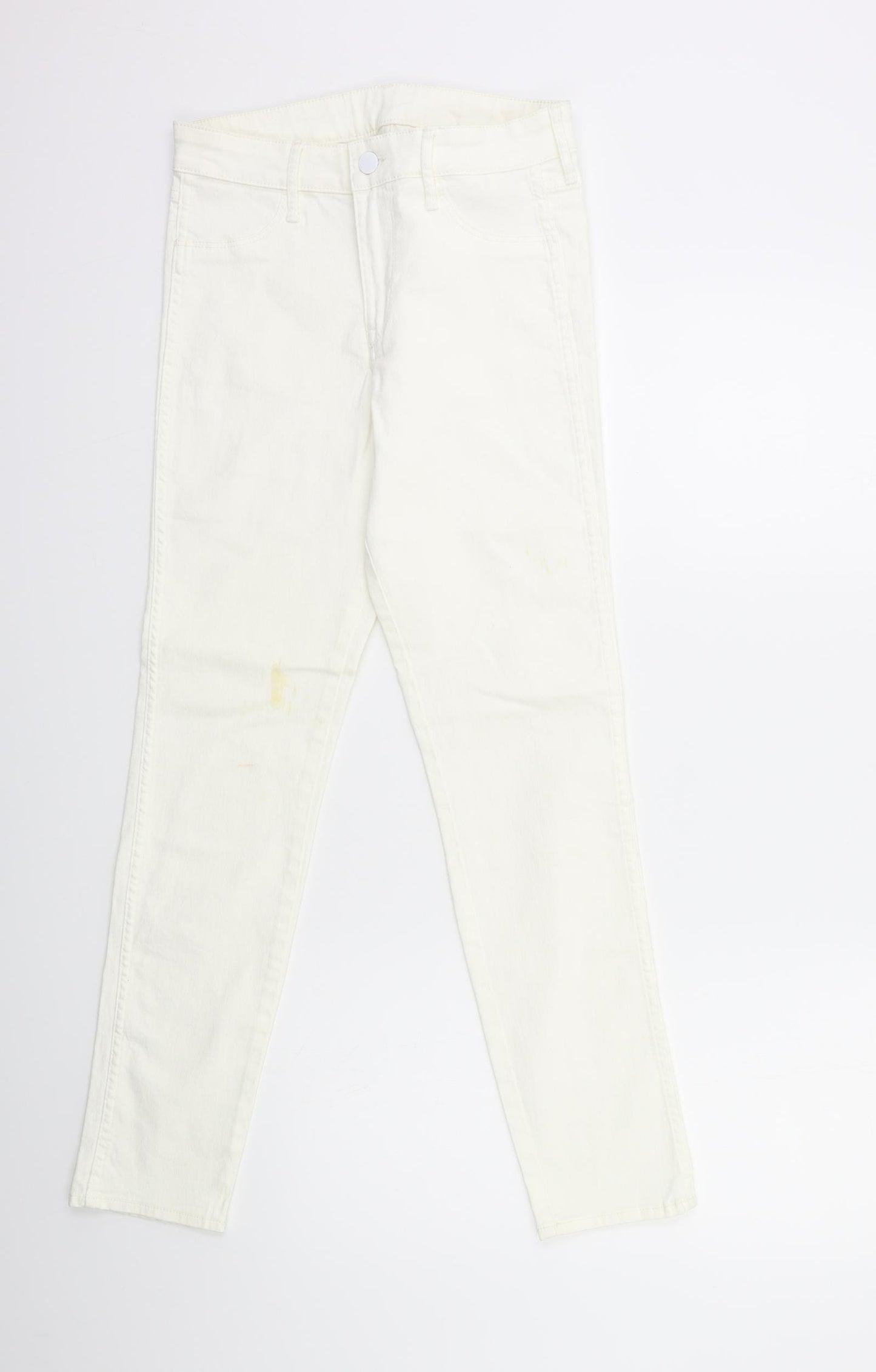 H&M Womens White  Denim Skinny Jeans Size 26 in L28 in