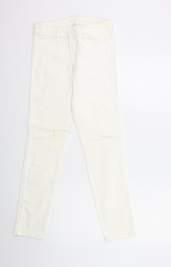 H&M Womens White  Denim Skinny Jeans Size 26 in L28 in
