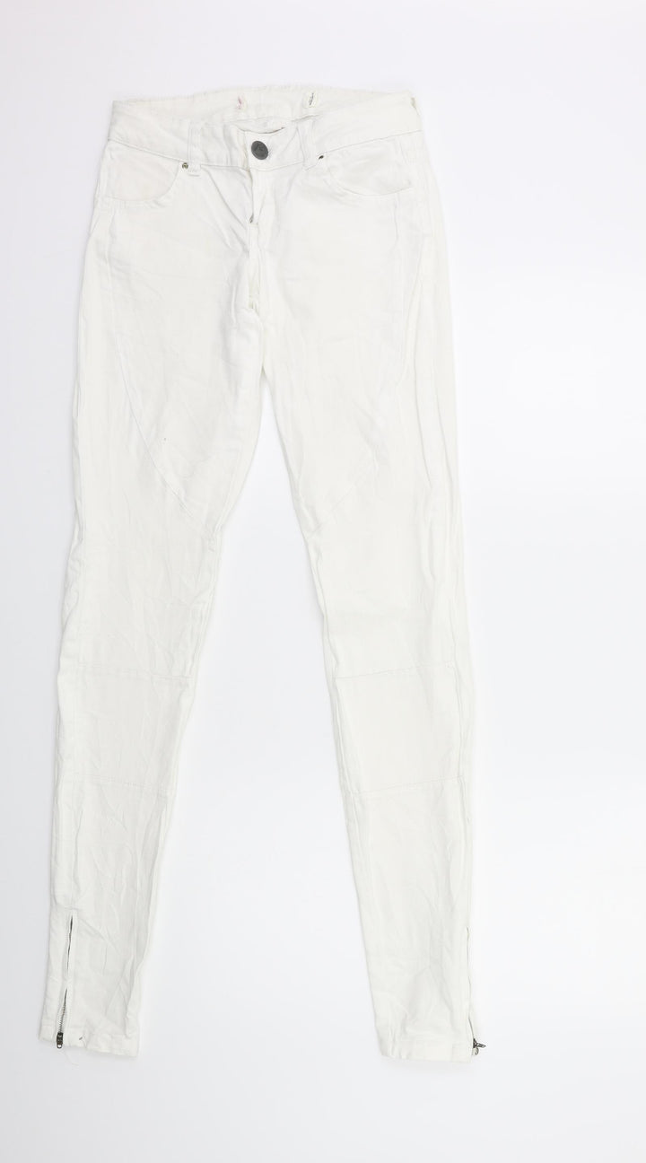 Preworn Womens White  Denim Skinny Jeans Size 26 in L31 in