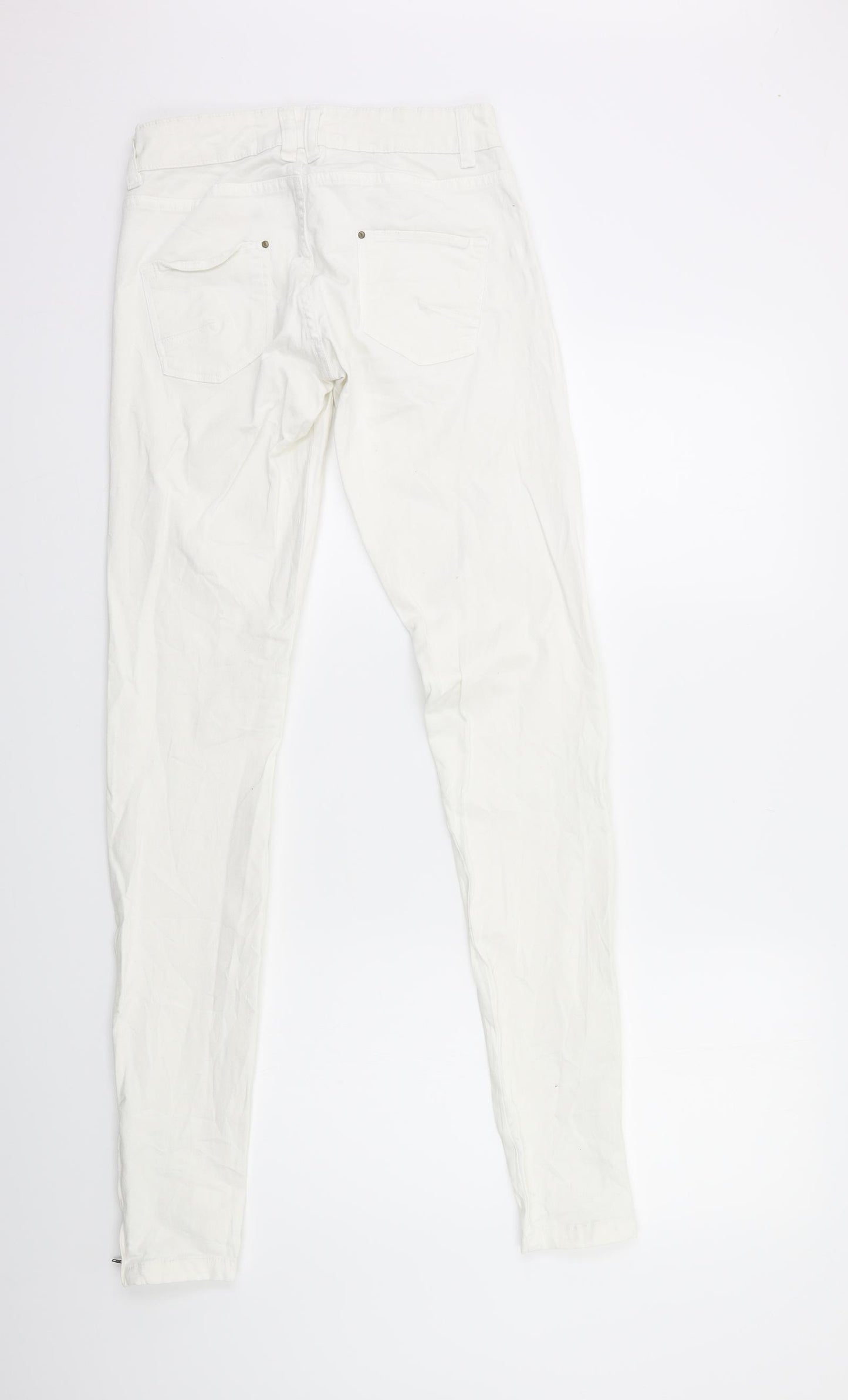 Preworn Womens White  Denim Skinny Jeans Size 26 in L31 in