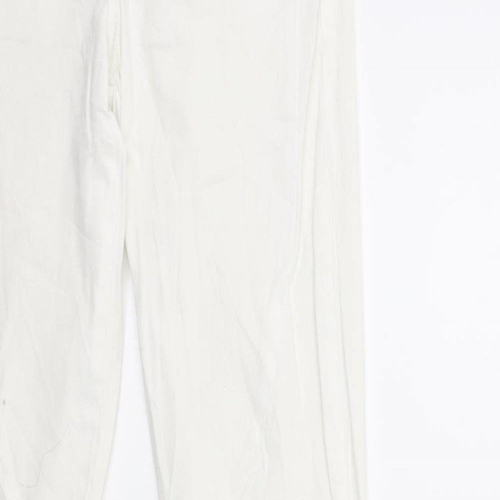 Preworn Womens White  Denim Skinny Jeans Size 26 in L31 in