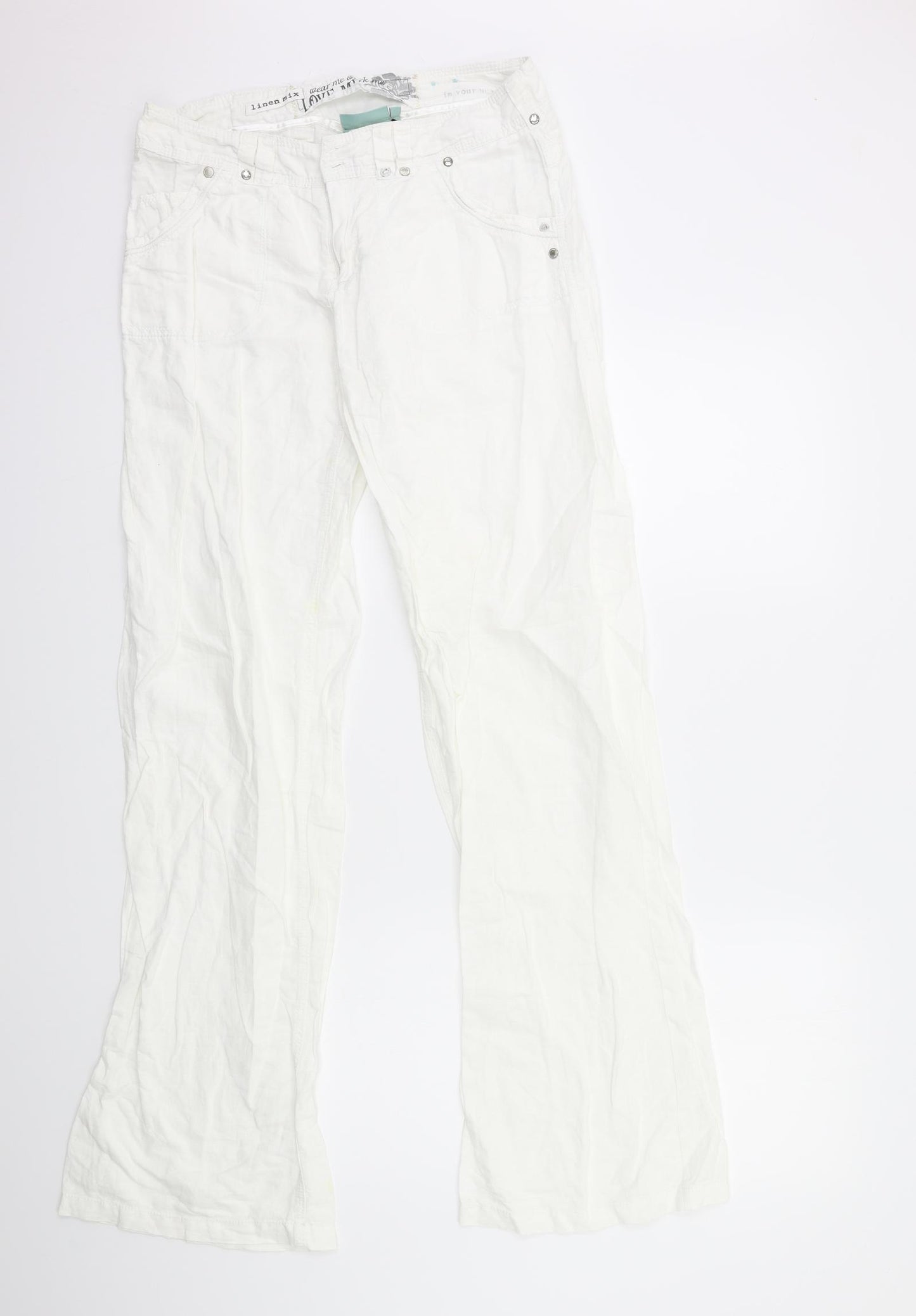 New Look Womens White   Trousers  Size 8 L35 in