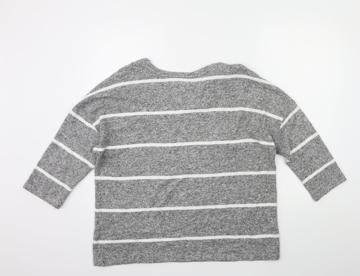 TU Womens Grey Striped Knit Pullover Jumper Size 18