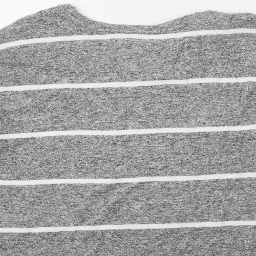 TU Womens Grey Striped Knit Pullover Jumper Size 18