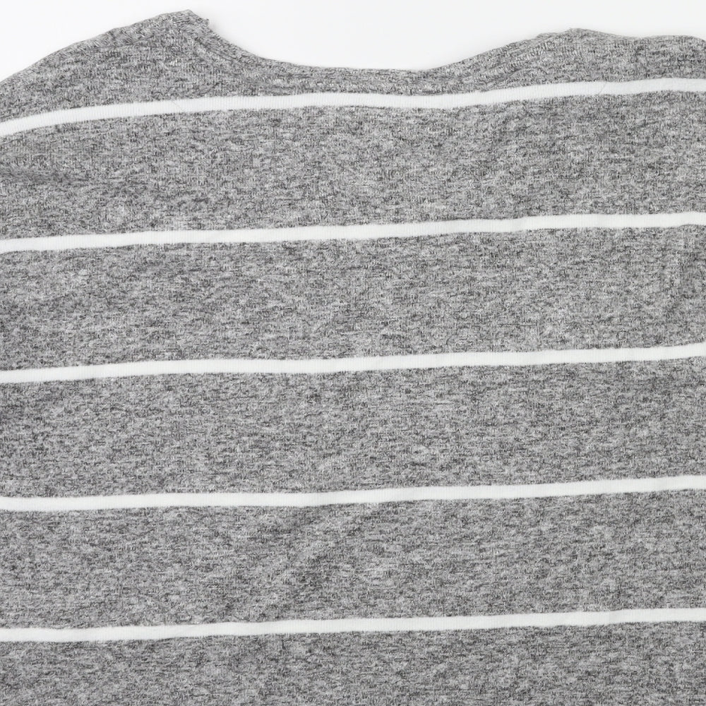TU Womens Grey Striped Knit Pullover Jumper Size 18
