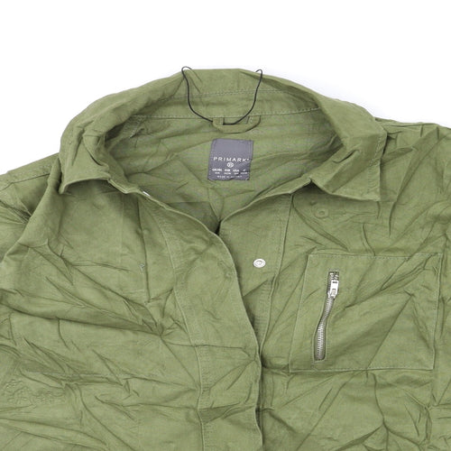 Primark Womens Green  Denim Jacket Coat Size 6