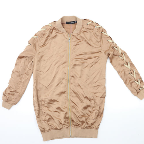 Missguided Womens Brown   Bomber Jacket Jacket Size 8