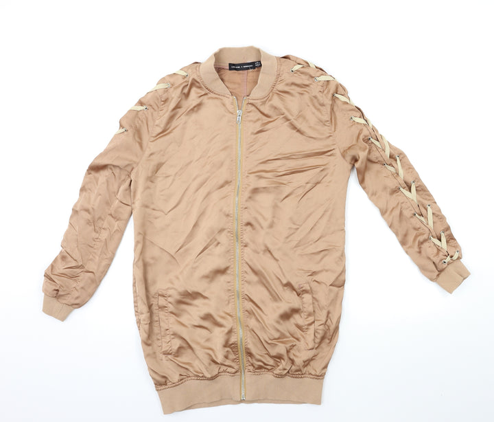 Missguided Womens Brown   Bomber Jacket Jacket Size 8