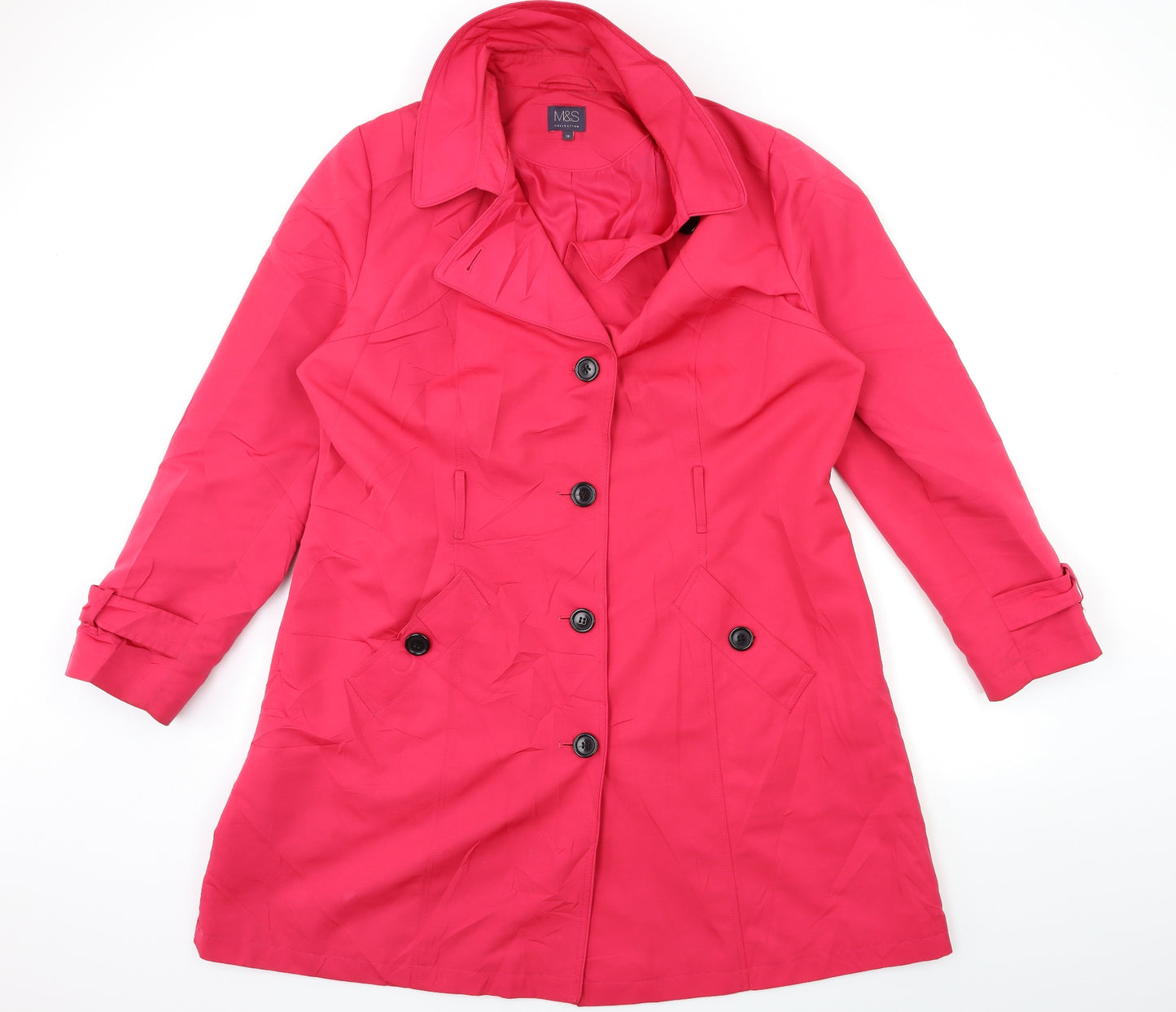 Marks and Spencer Womens Pink   Overcoat Coat Size 18