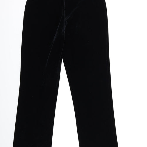 Marks and Spencer Womens Black  Velour Trousers  Size 14 L32 in