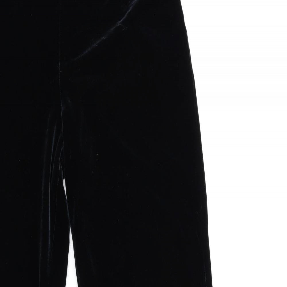 Marks and Spencer Womens Black  Velour Trousers  Size 14 L32 in